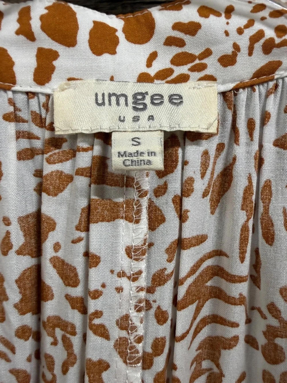 Umgee White and Mustard Printed Maxi Dress